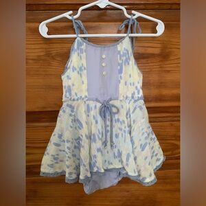 WD Wolf watercolor romper 12m